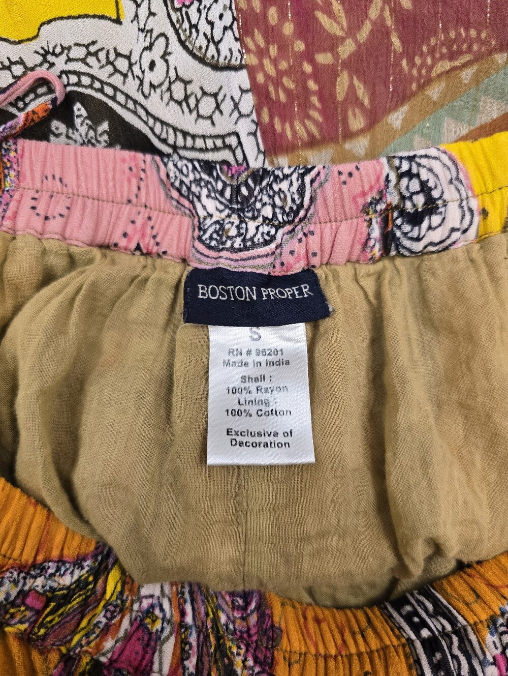 Vintage Boston Proper Bohemian Patchwork Maxi Skirt Small - Picture 6 of 6